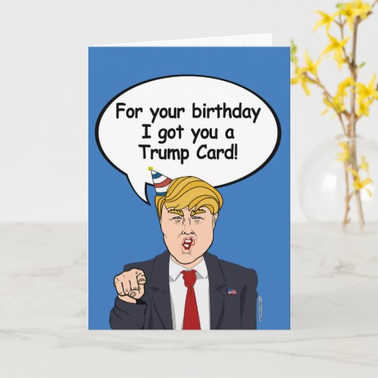Trump Birthday Kaart - Voor je verjaardag heb ik j (Gele Bloem)