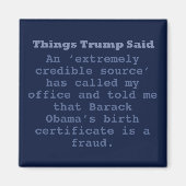 Trump Birther - 2" vierkante magneet (Voorkant)