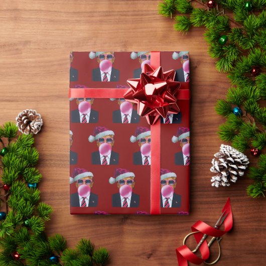 Trump blaast Bubble Gum Kerstmis Cadeaupapier (Feestdagen Geschenken)