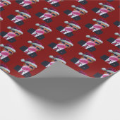 Trump blaast Bubble Gum Kerstmis Cadeaupapier (Hoek)