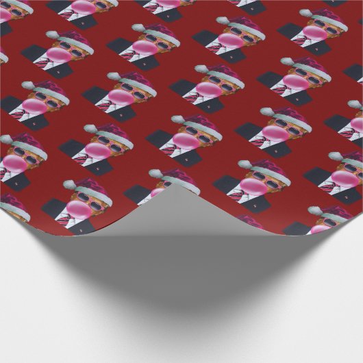 Trump blaast Bubble Gum Kerstmis Cadeaupapier (Hoek)