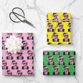 Trump blaast Bubble Gum Kerstmis Inpakpapier Vel