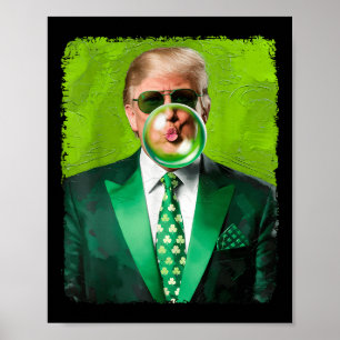 Trump blaast Bubble Gum Politieke Republikeinse St Poster