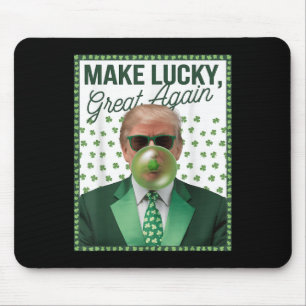 Trump blaast Bubble Gum St. Patrick's Day grappig Muismat