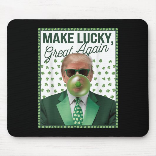 Trump blaast Bubble Gum St. Patrick's Day grappig Muismat (Voorkant)