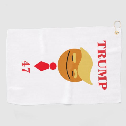Trump blij gezicht met band (47) golfhanddoek (Horizontaal)