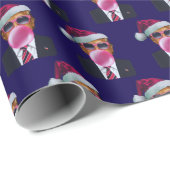 Trump Blowing Bubble Gum Blue Christmas Gift Cadeaupapier (Rol Hoek)
