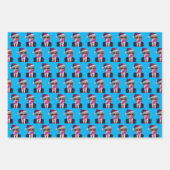 Trump Blowing Bubble Gum Blue Christmas Gift Inpakpapier Vel (Voorkant)