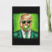 Trump Blowing Bubble Gum St. Patrick's Day Green S Kaart (Voorkant)