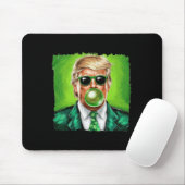Trump Blowing Bubble Gum St. Patrick's Day Green S Muismat (Met muis)