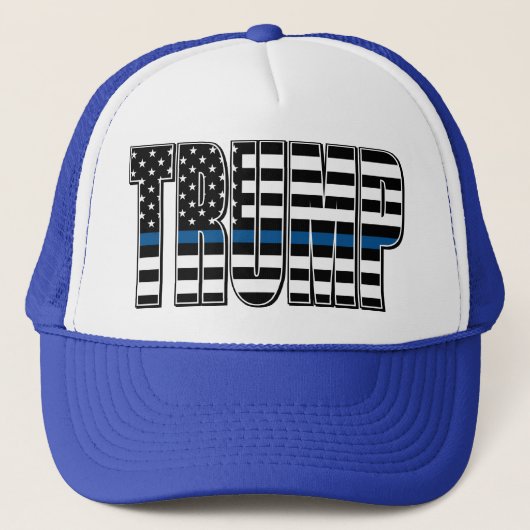 Trump-Blue-Line-politievlag Trucker Pet (Voorkant)