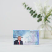 Trump Blue Waterverf 2 zijnaam Kaart Visitekaartje (Staand voorkant)