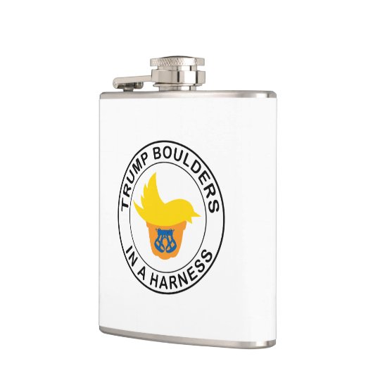 Trump Boulders in een harnas Heupfles (Links)