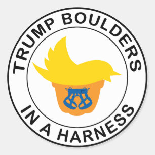 Trump Boulders in een harnas Ronde Sticker