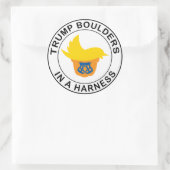 Trump Boulders in een harnas Ronde Sticker (Tas)