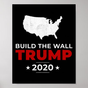 Trump Bouw De Muur Pro VS Conservatief Vintage Poster