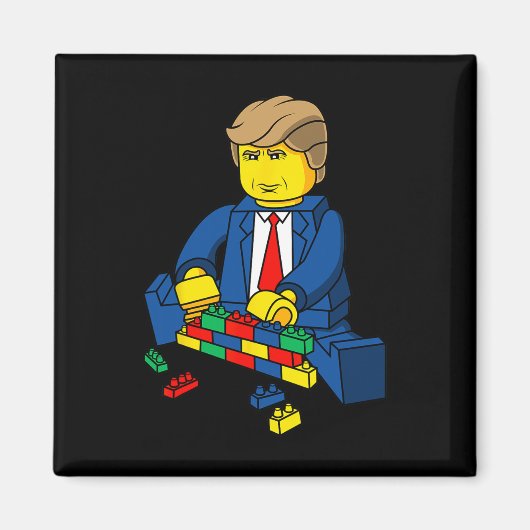 Trump bouwt een Wall T-Shirt Magneet (Voorkant)