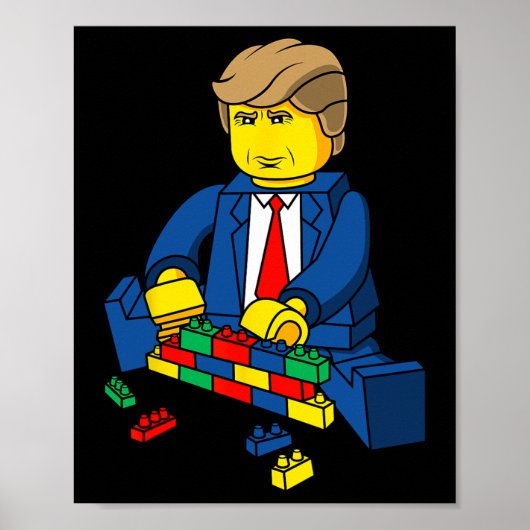 Trump bouwt een Wall T-Shirt Poster (Voorkant)