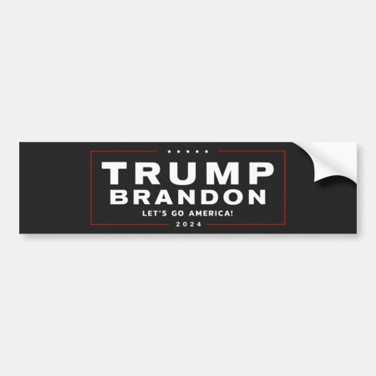 Trump Brandon 2024™ Bumpersticker White (Voorkant)