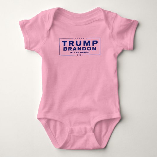 Trump Brandon 2024™ Verkiezingsroze Baby-pak Romper (Voorkant)