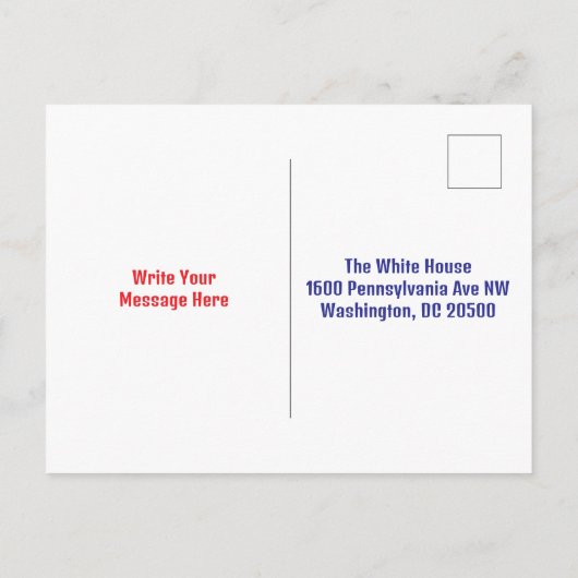 Trump-Briefkaart gericht aan het Witte Huis Briefkaart (Achterkant)