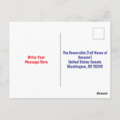Trump-Briefkaart gericht aan senator Briefkaart (Achterkant)
