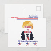 Trump-Briefkaart gericht aan senator Briefkaart (Voorkant / Achterkant)