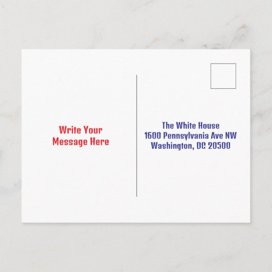 Trump-Briefkaart gericht aan Witte Huis Briefkaart (Achterkant)