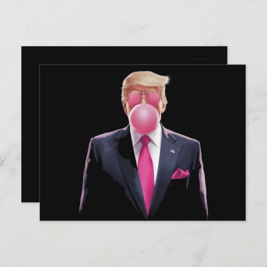 Trump Bubble Gum Briefkaart (Voorkant / Achterkant)