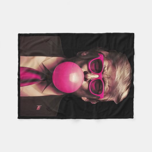 Trump Bubble Gum Fleece Deken (Voorkant (Horizontaal))