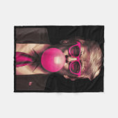 Trump Bubble Gum Funny Fleece Deken (Voorkant (Horizontaal))