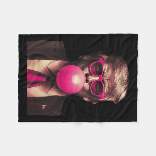 Trump Bubble Gum Grappig Fleece Deken (Voorkant (Horizontaal))