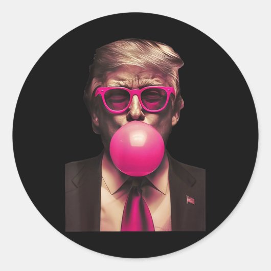 Trump Bubble Gum Grappig Ronde Sticker (Voorkant)