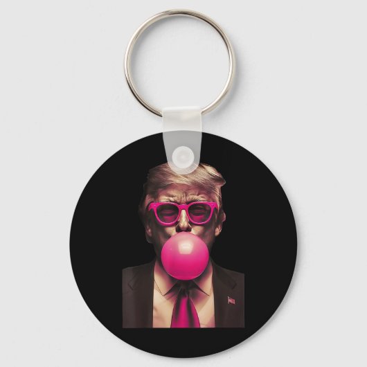 Trump Bubble Gum Grappig Sleutelhanger (Voorkant)