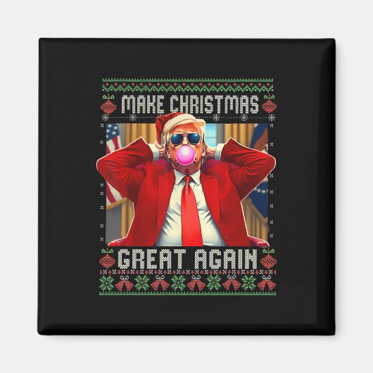 Trump Bubble Gum Make Christmas Great Again lelijk Magneet (Voorkant)