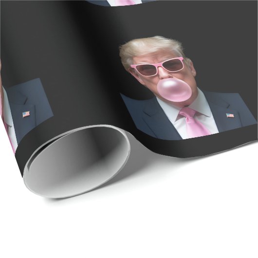 Trump Bubble Gum Pink Funny USA President Cadeaupapier (Rol Hoek)