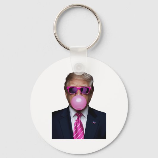Trump Bubble Gum Pink Sleutelhanger (Voorkant)