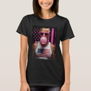 Trump Bubble Gum Pink Sungles USA Flag Funny _2 T-shirt