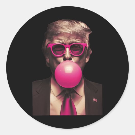 Trump Bubble Gum Ronde Sticker (Voorkant)