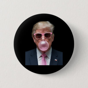 Trump Bubble Gum Roze Grappig USA President Ronde Button 5,7 Cm