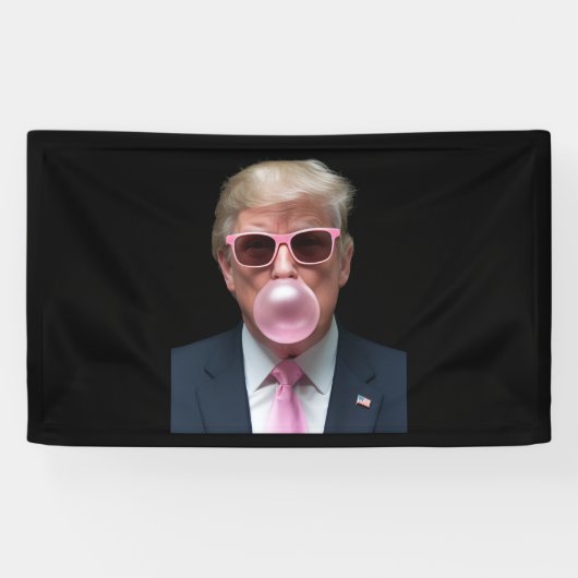 Trump Bubble Gum Roze Grappig VS President Spandoek (Horizontaal)