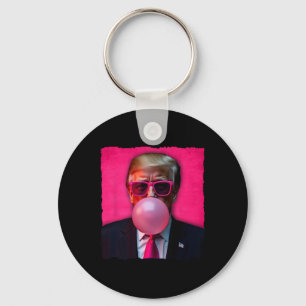 Trump Bubble Gum Roze Zonnebril Grappig Sleutelhanger