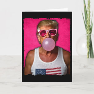 Trump Bubble Gum Roze Zonnebril Usa Vlag Grappig Kaart