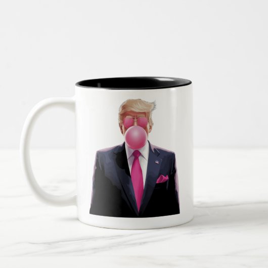 Trump Bubble Gum Tweekleurige Koffiemok (Links)
