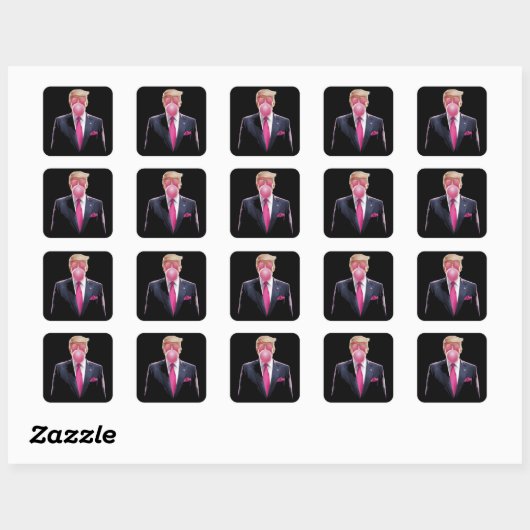 Trump Bubble Gum Vierkante Sticker (Vel)