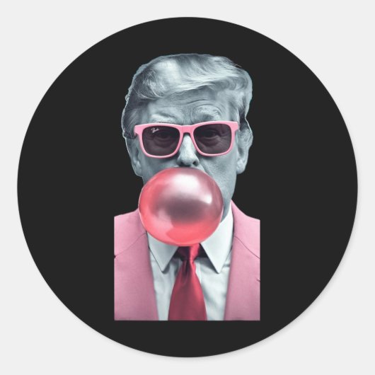 Trump Bubble Gum Yum Ronde Sticker (Voorkant)