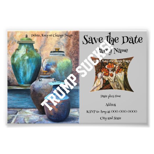 Trump-budget Save the Date-feestuitnodiging Foto Afdruk (Voorkant)