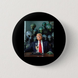 Trump Buitenaardse Kantoren Foto Uap Ufo Buitenaar Ronde Button 5,7 Cm