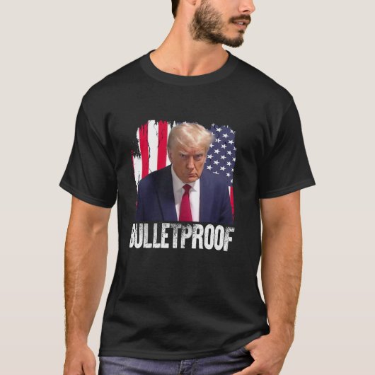 Trump Bulletproof Amerikaanse vlag Republikeinse p T-shirt (Voorkant)