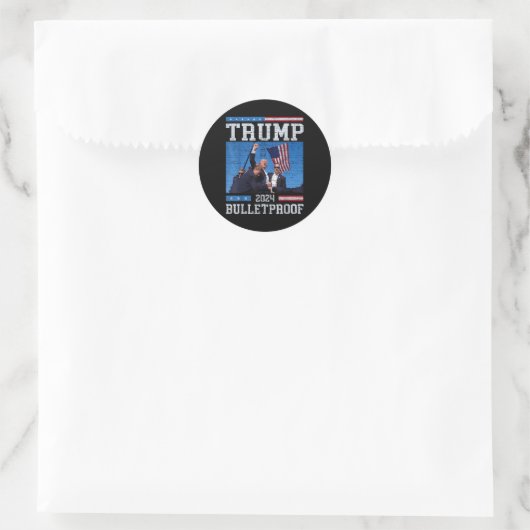 Trump Bulletproof Fight Fist Legend Donald Trump 2 Ronde Sticker (Tas)